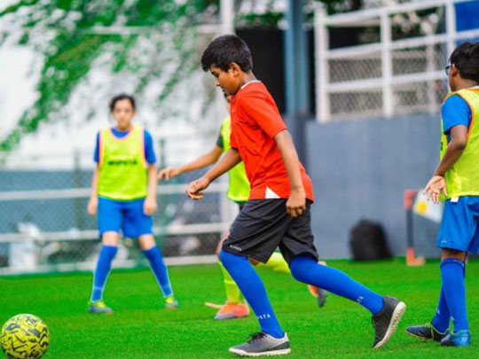 playing football