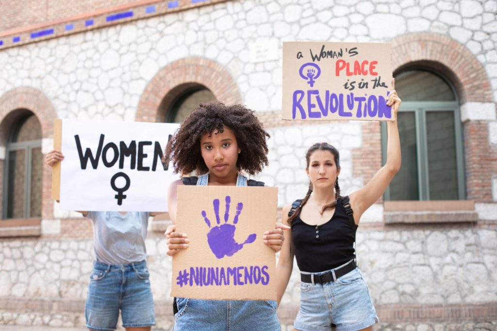 women protesting for inequality